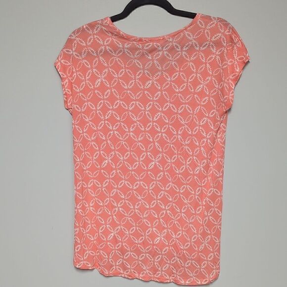 Michael Michael Kors Scoop Neck Coral Cap Sleeve Blouse - Picture 5 of 5